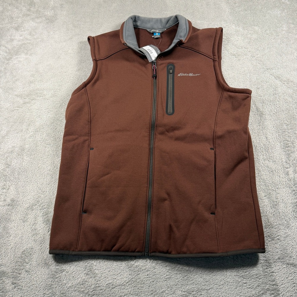 Eddie‎ Bauer First Ascent Outpace Flex Vest Mens Medium Brown Full Zip NWT
